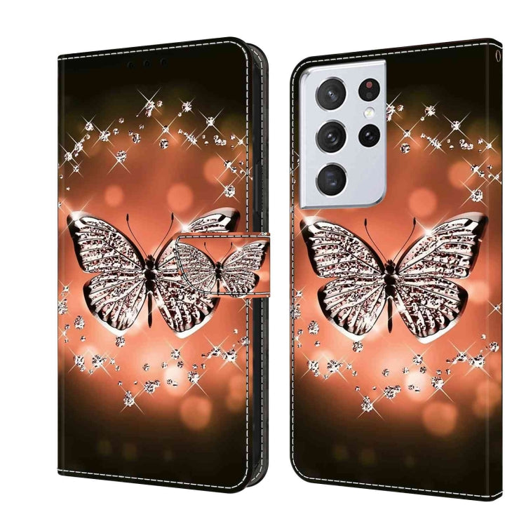 Crystal 3D Shockproof Protective Leather Phone Case, For Samsung Galaxy S21 Ultra