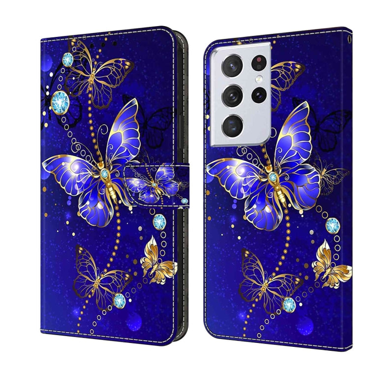Crystal 3D Shockproof Protective Leather Phone Case, For Samsung Galaxy S21 Ultra