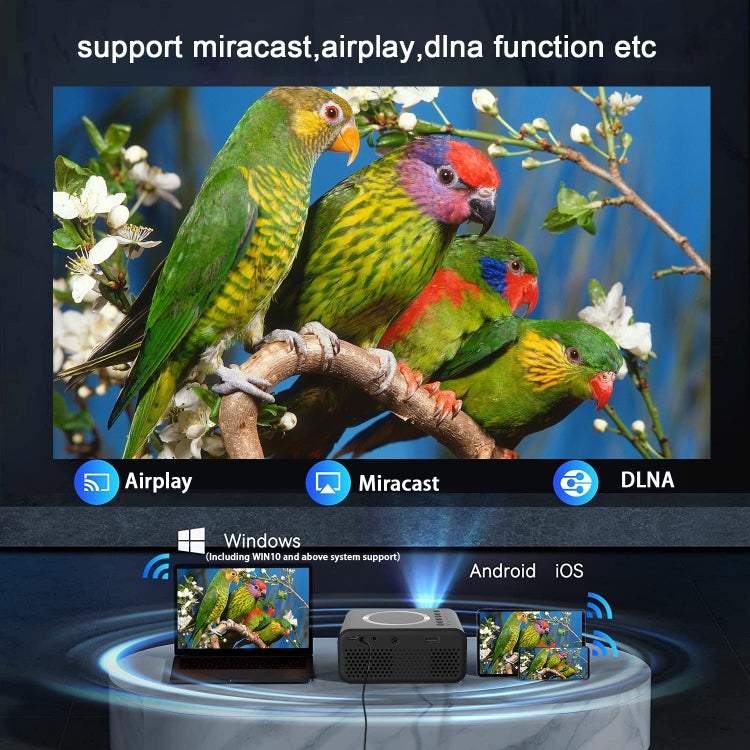 T300S 320x240 24ANSI Lumens Mini LCD Projector Supports Wired & Wireless Same Screen, US Plug, EU Plug, UK Plug, AU Plug