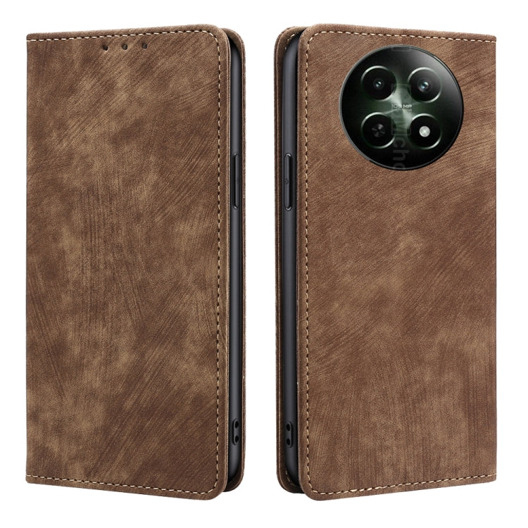 RFID Anti-theft Brush Magnetic Leather Phone Case, For Realme C61 4G, For Realme GT Neo6 SE, For Realme 12 5G, For Realme 12+ 5G