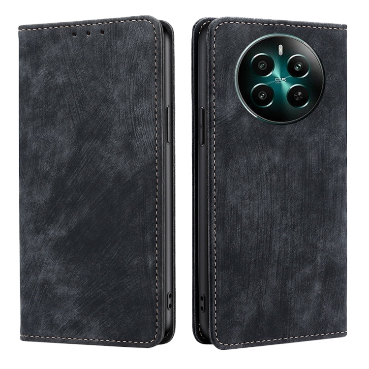 RFID Anti-theft Brush Magnetic Leather Phone Case, For Realme C61 4G, For Realme GT Neo6 SE, For Realme 12 5G, For Realme 12+ 5G