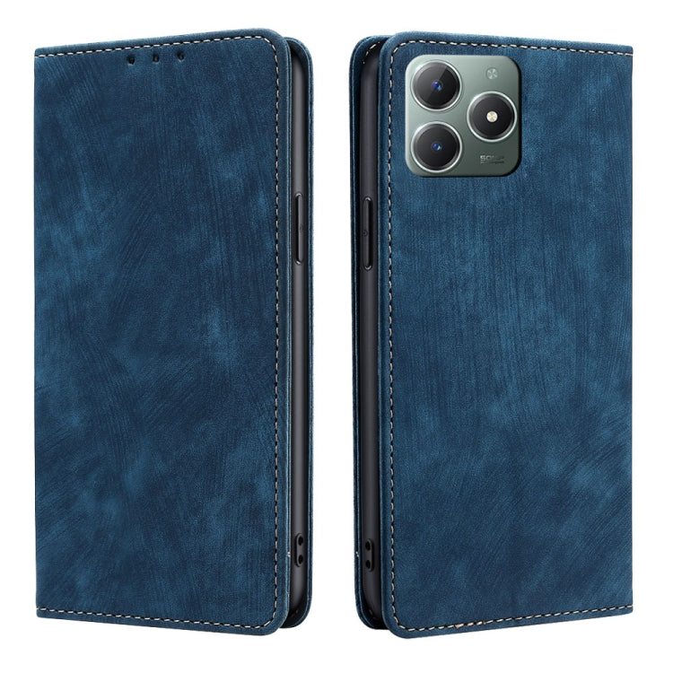 RFID Anti-theft Brush Magnetic Leather Phone Case, For Realme C61 4G, For Realme GT Neo6 SE, For Realme 12 5G, For Realme 12+ 5G