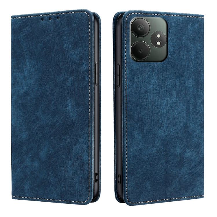 RFID Anti-theft Brush Magnetic Leather Phone Case, For Realme C61 4G, For Realme GT Neo6 SE, For Realme 12 5G, For Realme 12+ 5G