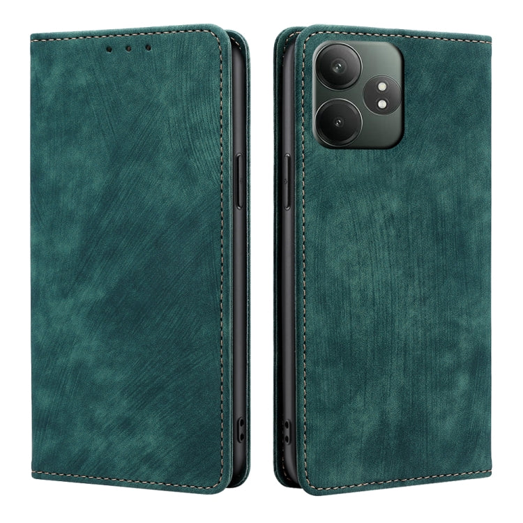 RFID Anti-theft Brush Magnetic Leather Phone Case, For Realme C61 4G, For Realme GT Neo6 SE, For Realme 12 5G, For Realme 12+ 5G
