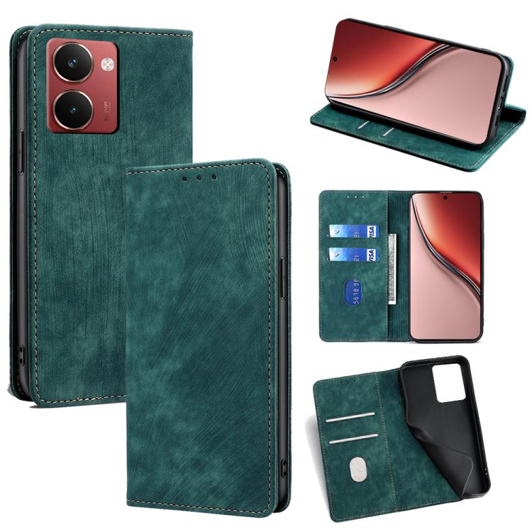 RFID Anti-theft Brush Magnetic Leather Phone Case, For Realme GT 7 5G Global, For Realme 14 5G Global, For Realme P3 Ultra 5G, For Realme P3 Pro 5G Global