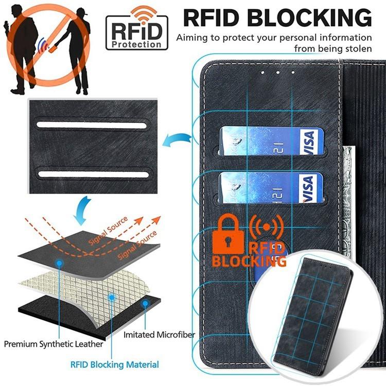 RFID Anti-theft Brush Magnetic Leather Phone Case, For Realme GT 7 5G Global, For Realme 14 5G Global, For Realme P3 Ultra 5G, For Realme P3 Pro 5G Global