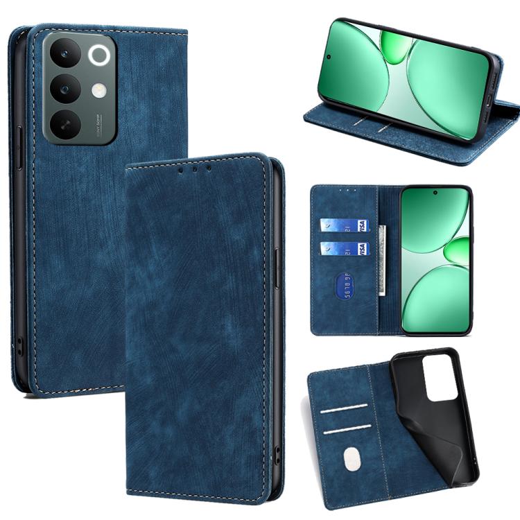 RFID Anti-theft Brush Magnetic Leather Phone Case, For Realme C85 5G, For Realme C85 Pro 4G, For Realme 15T 5G Global, For Realme C71 4G
