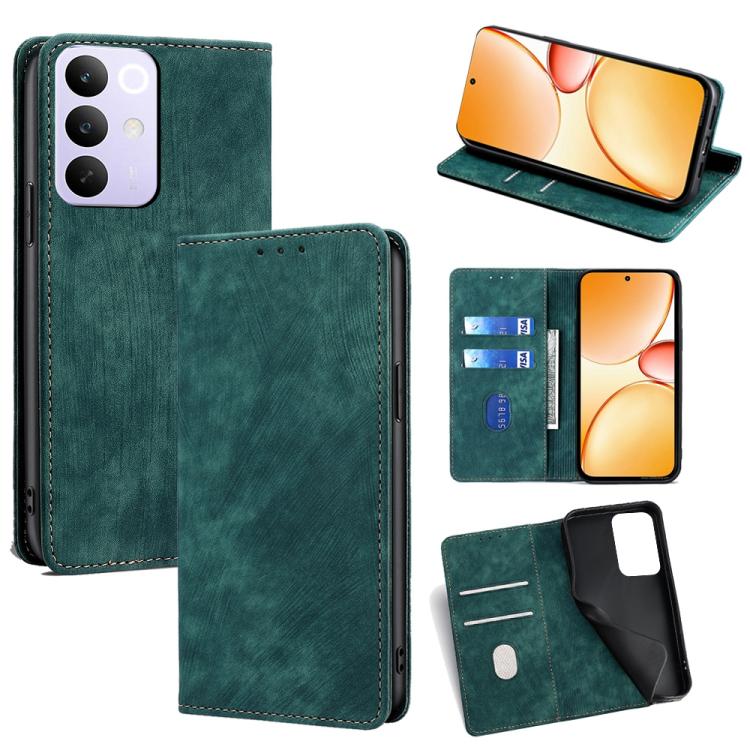 RFID Anti-theft Brush Magnetic Leather Phone Case, For Realme C85 5G, For Realme C85 Pro 4G, For Realme 15T 5G Global, For Realme C71 4G