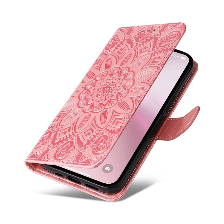 Embossed Sunflower Leather Phone Case, For iPhone 17e / 16e, For iPhone 17 Pro Max, For iPhone 17 Pro, For iPhone 17