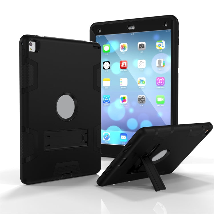 Shockproof PC + Silicone Protective Case，with Holder, For iPad 9.7(2017)