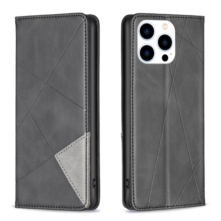 Rhombus Texture Magnetic Leather Phone Case, For iPhone 15 Pro Max, For iPhone 15 Pro, For iPhone 15 Plus, For iPhone 15