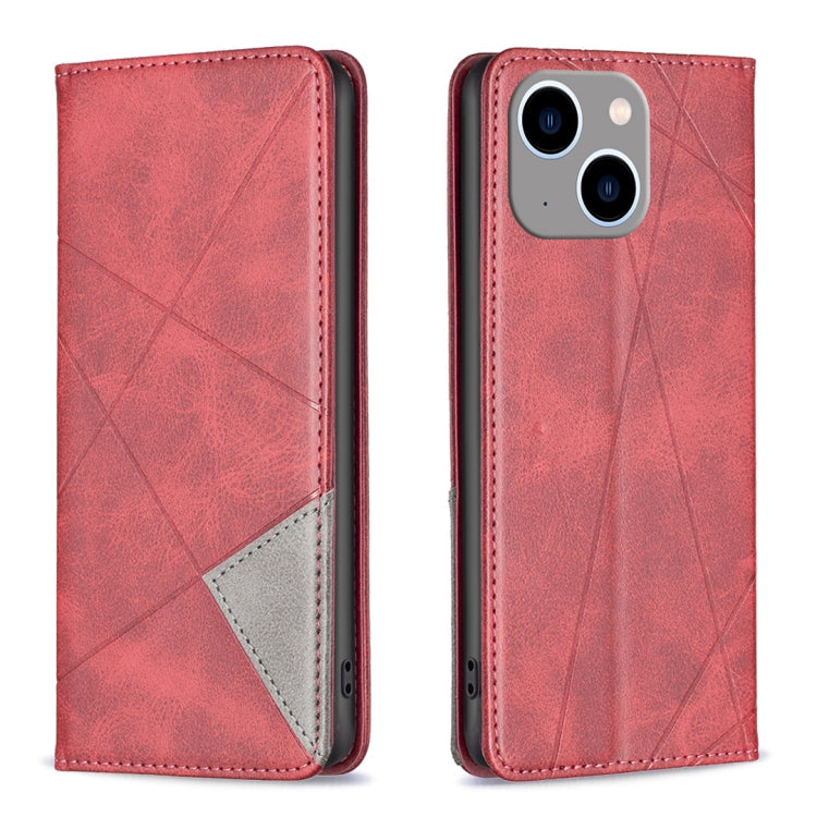 Rhombus Texture Magnetic Leather Phone Case, For iPhone 15 Pro Max, For iPhone 15 Pro, For iPhone 15 Plus, For iPhone 15
