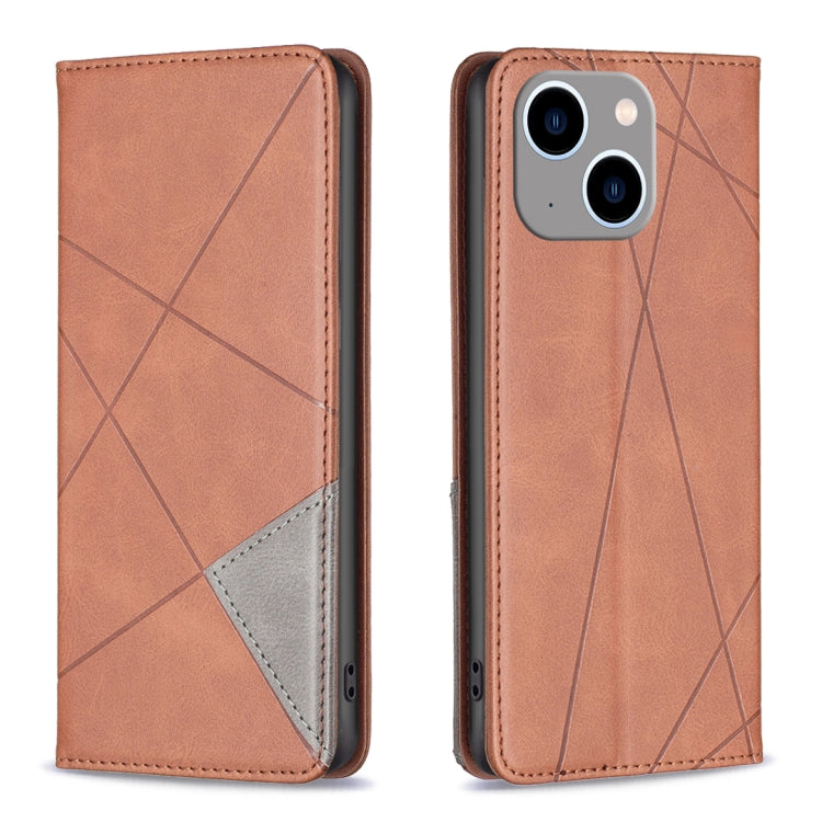 Rhombus Texture Magnetic Leather Phone Case, For iPhone 15 Pro Max, For iPhone 15 Pro, For iPhone 15 Plus, For iPhone 15