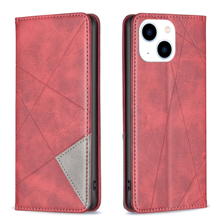 Rhombus Texture Magnetic Leather Phone Case, For iPhone 15 Pro Max, For iPhone 15 Pro, For iPhone 15 Plus, For iPhone 15