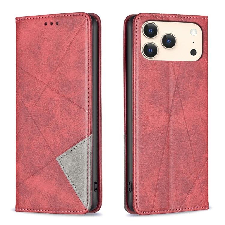 Rhombus Texture Magnetic Leather Phone Case, For iPhone 17 Pro Max, For iPhone 17 Pro, For iPhone 17, For iPhone Air
