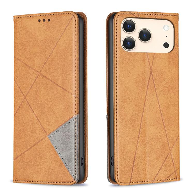 Rhombus Texture Magnetic Leather Phone Case, For iPhone 17 Pro Max, For iPhone 17 Pro, For iPhone 17, For iPhone Air