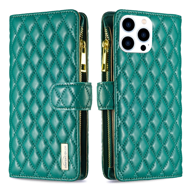 Diamond Lattice Zipper Wallet Leather Flip Phone Case, For iPhone 16 Pro Max, For iPhone 16 Pro, For iPhone 16 Plus, For iPhone 16