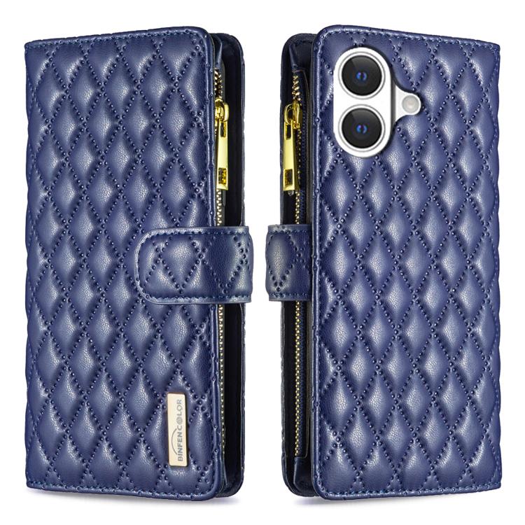 Diamond Lattice Zipper Wallet Leather Flip Phone Case, For iPhone 17 Pro Max, For iPhone 17 Pro, For iPhone 17, For iPhone Air