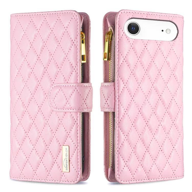 Diamond Lattice Zipper Wallet Leather Flip Phone Case, For iPhone 17 Pro Max, For iPhone 17 Pro, For iPhone 17, For iPhone Air