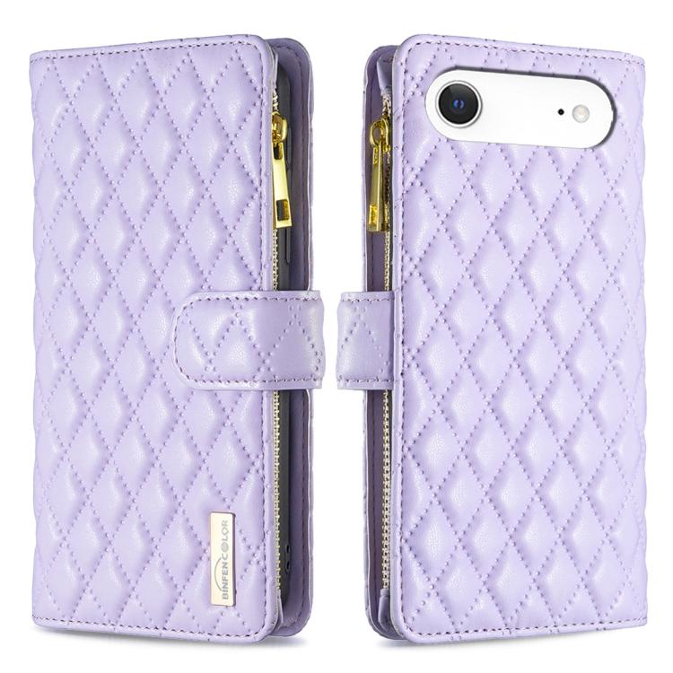 Diamond Lattice Zipper Wallet Leather Flip Phone Case, For iPhone 17 Pro Max, For iPhone 17 Pro, For iPhone 17, For iPhone Air