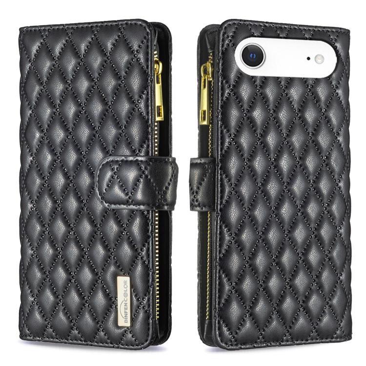 Diamond Lattice Zipper Wallet Leather Flip Phone Case, For iPhone 17 Pro Max, For iPhone 17 Pro, For iPhone 17, For iPhone Air