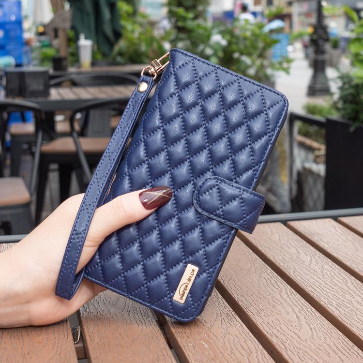 Diamond Lattice Zipper Wallet Leather Flip Phone Case, For iPhone 17 Pro Max, For iPhone 17 Pro, For iPhone 17, For iPhone Air