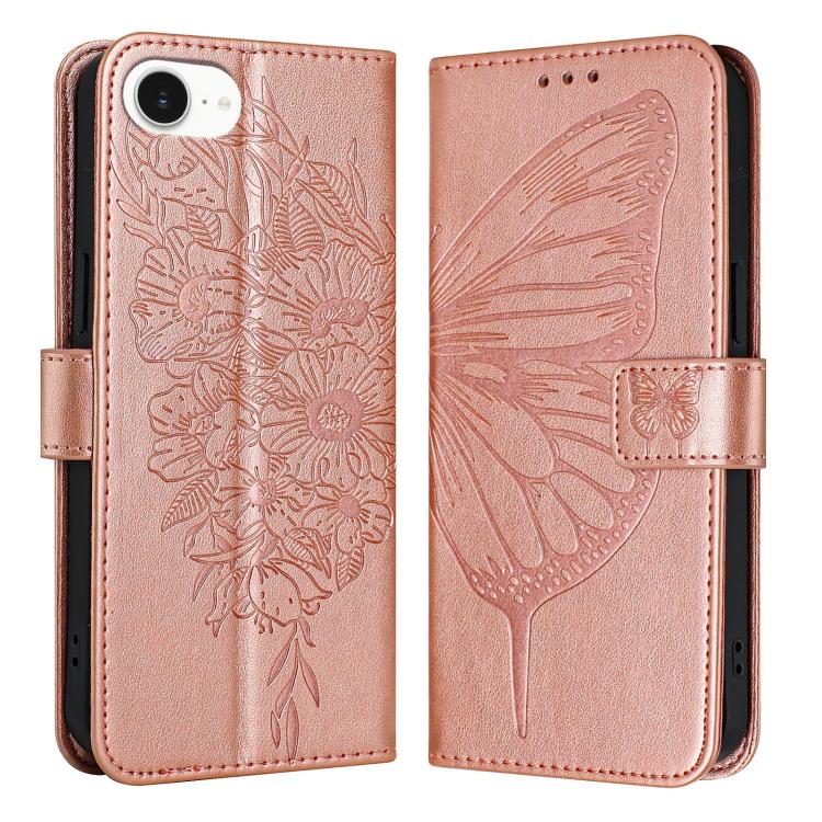 Embossed Butterfly Leather Phone Case, For iPhone 17e / 16e, For iPhone 17 Pro Max, For iPhone 17 Pro