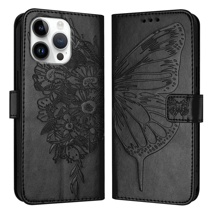 Embossed Butterfly Leather Phone Case, For iPhone 17, For iPhone Air, For iPhone 16 Pro Max