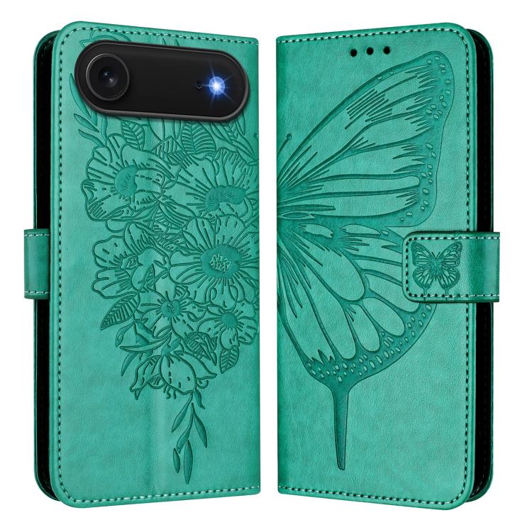 Embossed Butterfly Leather Phone Case, For iPhone 17, For iPhone Air, For iPhone 16 Pro Max