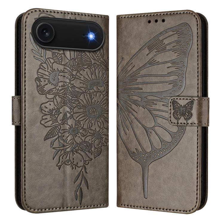 Embossed Butterfly Leather Phone Case, For iPhone 17, For iPhone Air, For iPhone 16 Pro Max