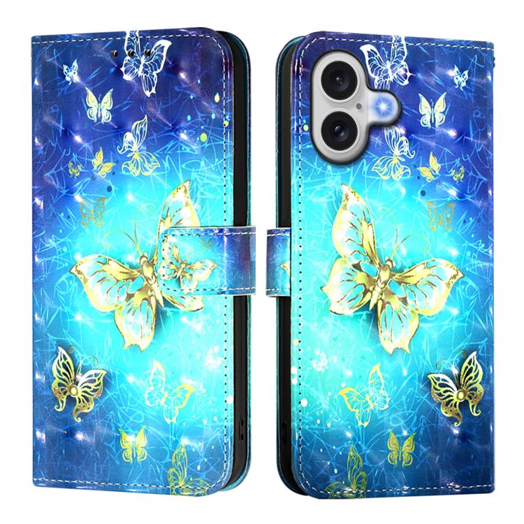 3D Painting Horizontal Flip Leather Phone Case, For iPhone 17, For iPhone Air, For iPhone 16 Pro Max