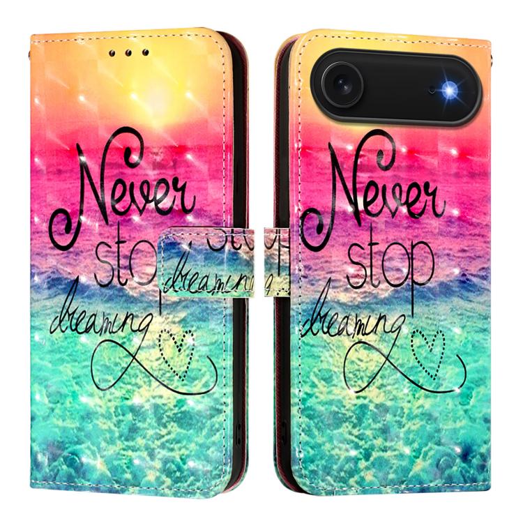 3D Painting Horizontal Flip Leather Phone Case, For iPhone 17, For iPhone Air, For iPhone 16 Pro Max