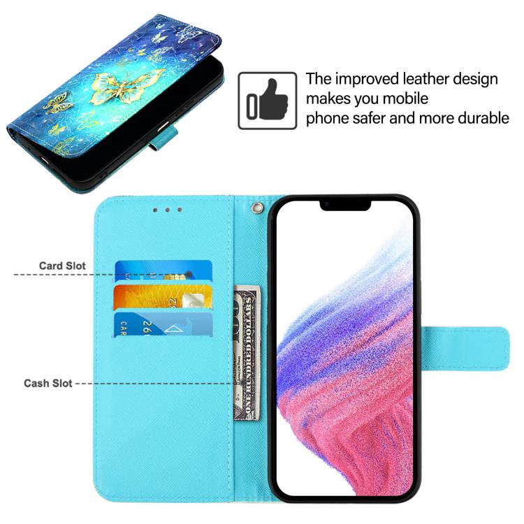 3D Painting Horizontal Flip Leather Phone Case, For iPhone 17e / 16e, For iPhone 17 Pro Max, For iPhone 17 Pro