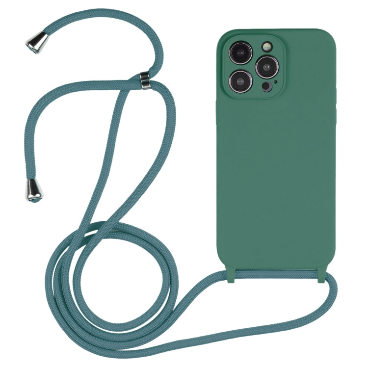Crossbody Lanyard Liquid Silicone Case, For iPhone 16 Pro Max