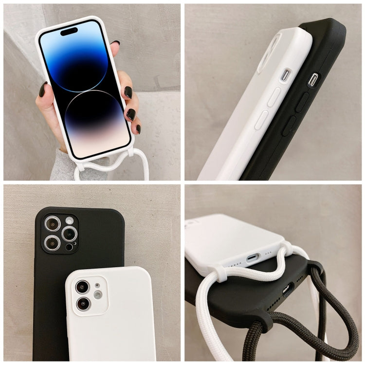 Crossbody Lanyard Liquid Silicone Case, For iPhone 15 Plus