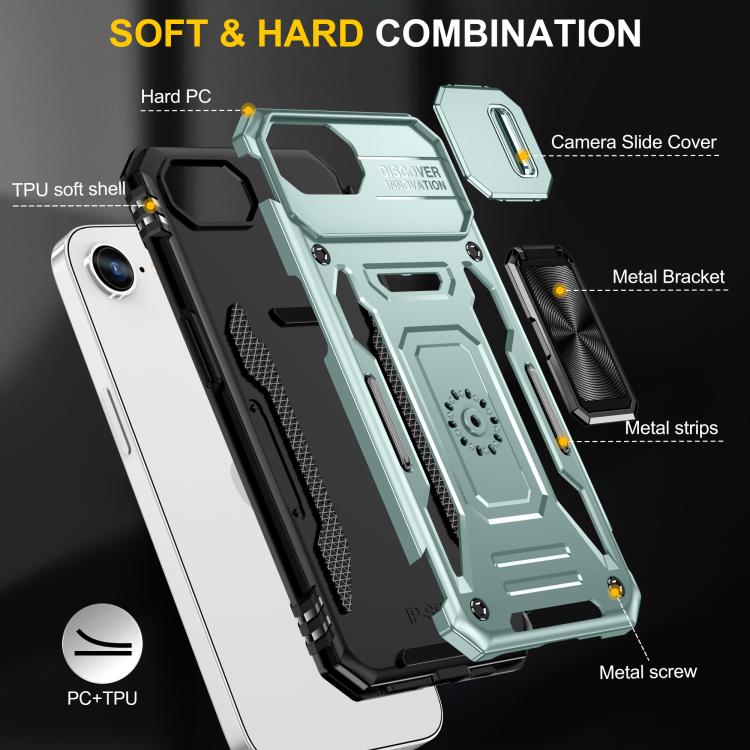 Armor PC + TPU Camera Shield Phone Case, For iPhone 17e / 16e, For iPhone 17 Pro Max, For iPhone 17 Pro