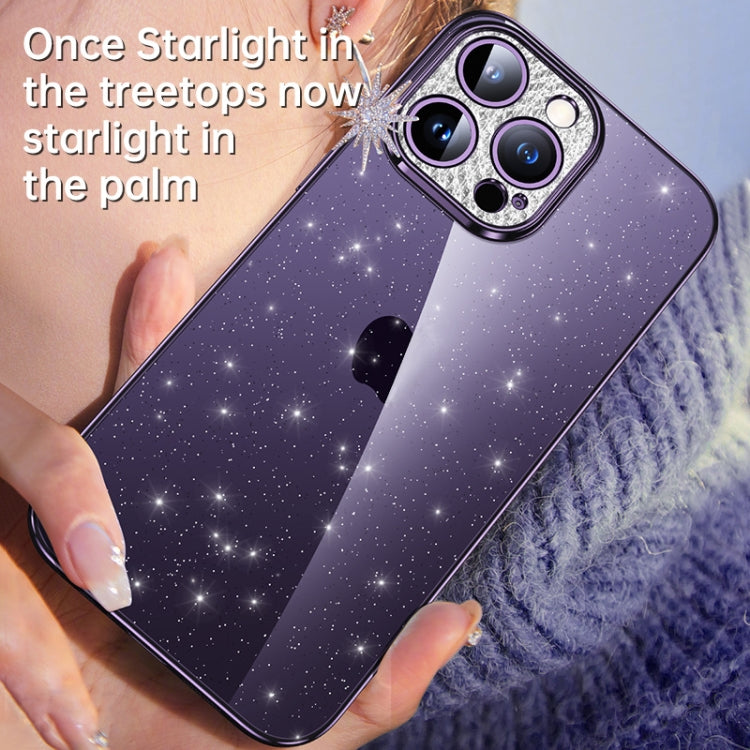 SULADA Electroplated Transparent Glittery TPU Phone Case, For iPhone 12 Pro Max, For iPhone 11