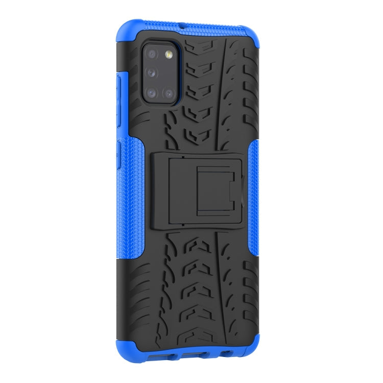 Tire Texture Shockproof TPU+PC Protective Case，with Holder, For Samsung Galaxy A31, For Samsung Galaxy M11, For Xiaomi Mi 10 Lite 5G