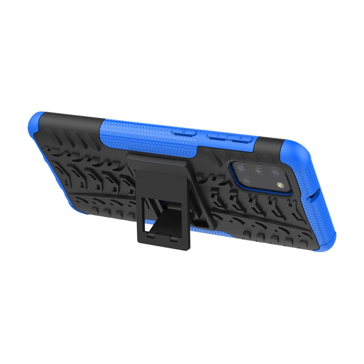 Tire Texture Shockproof TPU+PC Protective Case，with Holder, For Samsung Galaxy A31, For Samsung Galaxy M11, For Xiaomi Mi 10 Lite 5G