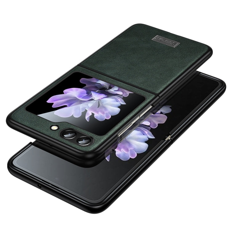SULADA Shockproof TPU + Handmade Leather Phone Case, For Samsung Galaxy Z Flip6 / Flip7 FE, For Samsung Galaxy Z Flip5, For Samsung Galaxy Z Flip4