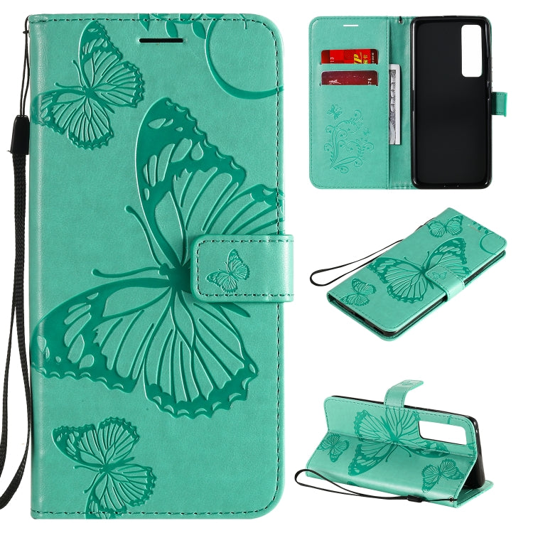 3D Butterflies Embossing Pattern Horizontal Flip Leather Case with Holder & Card Slot & Wallet, For Huawei Y7P / P40 Lite E / Honor 9C, For Huawei P Smart(2020), For Huawei Y5P / Honor 9s