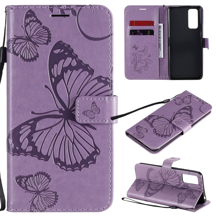 3D Butterflies Embossing Pattern Horizontal Flip Leather Case with Holder & Card Slot & Wallet, For Huawei Honor 30, For Huawei Honor Play 4T Pro