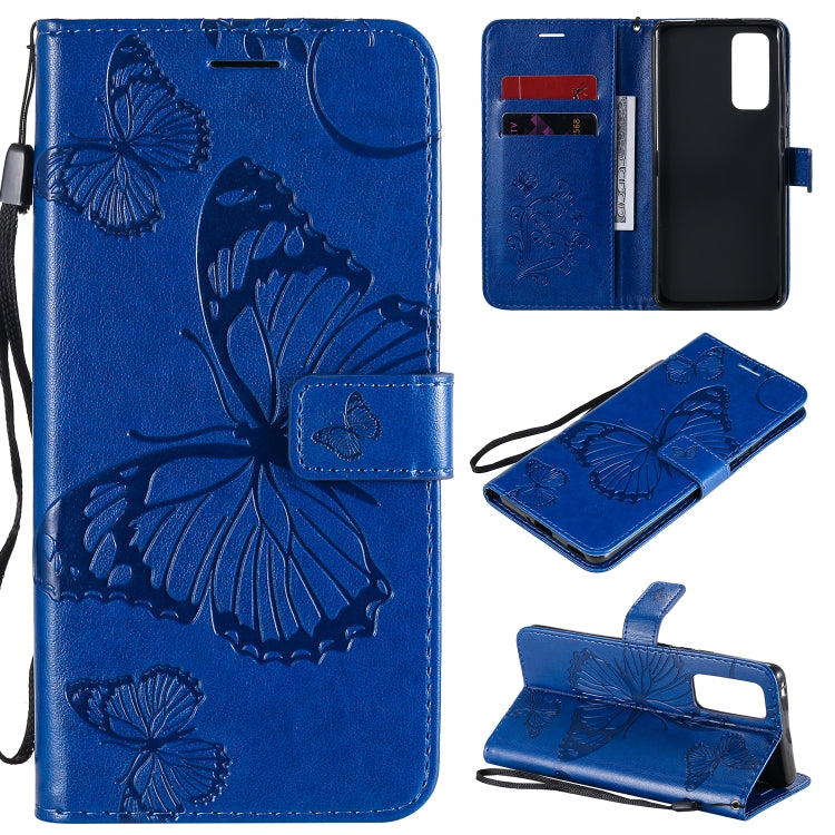 3D Butterflies Embossing Pattern Horizontal Flip Leather Case with Holder & Card Slot & Wallet, For Huawei Honor 30, For Huawei Honor Play 4T Pro