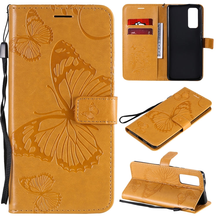 3D Butterflies Embossing Pattern Horizontal Flip Leather Case with Holder & Card Slot & Wallet, For Huawei Honor 30, For Huawei Honor Play 4T Pro