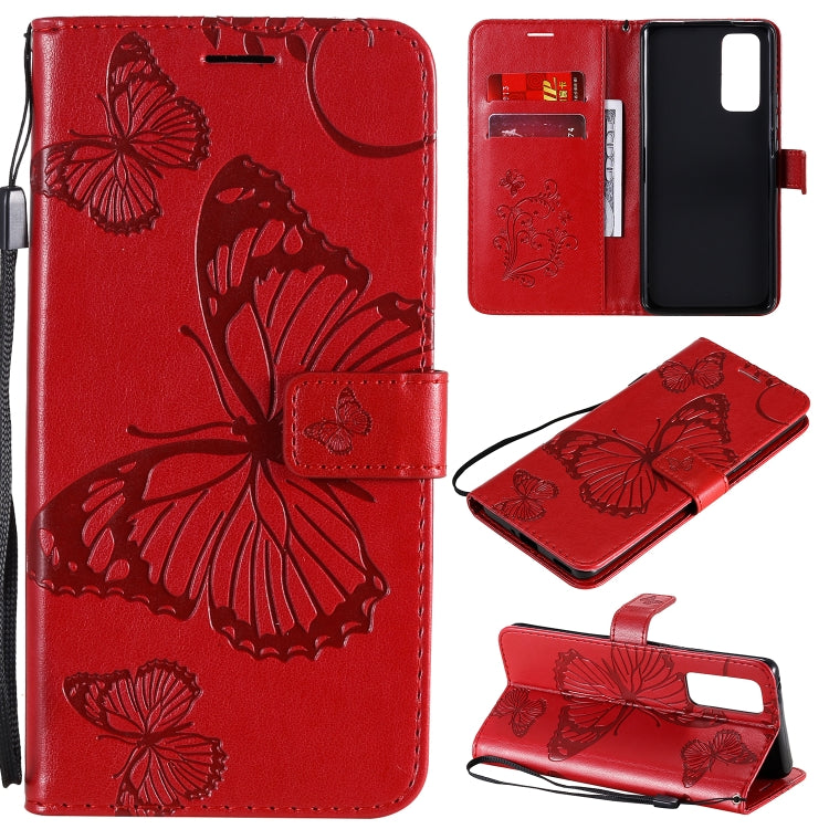 3D Butterflies Embossing Pattern Horizontal Flip Leather Case with Holder & Card Slot & Wallet, For Huawei Honor 30, For Huawei Honor Play 4T Pro