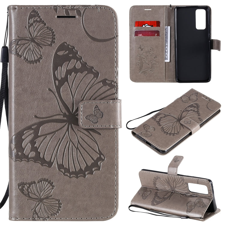 3D Butterflies Embossing Pattern Horizontal Flip Leather Case with Holder & Card Slot & Wallet, For Huawei Honor 30, For Huawei Honor Play 4T Pro