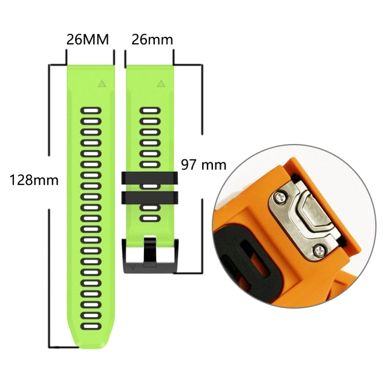 Sports Two-Color Silicone Watch Band, For Garmin Instinct 2X Solar