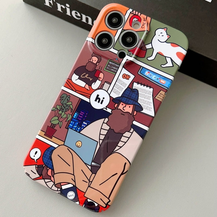 Painted Pattern Precise Hole PC Phone Case, For iPhone 15 Pro