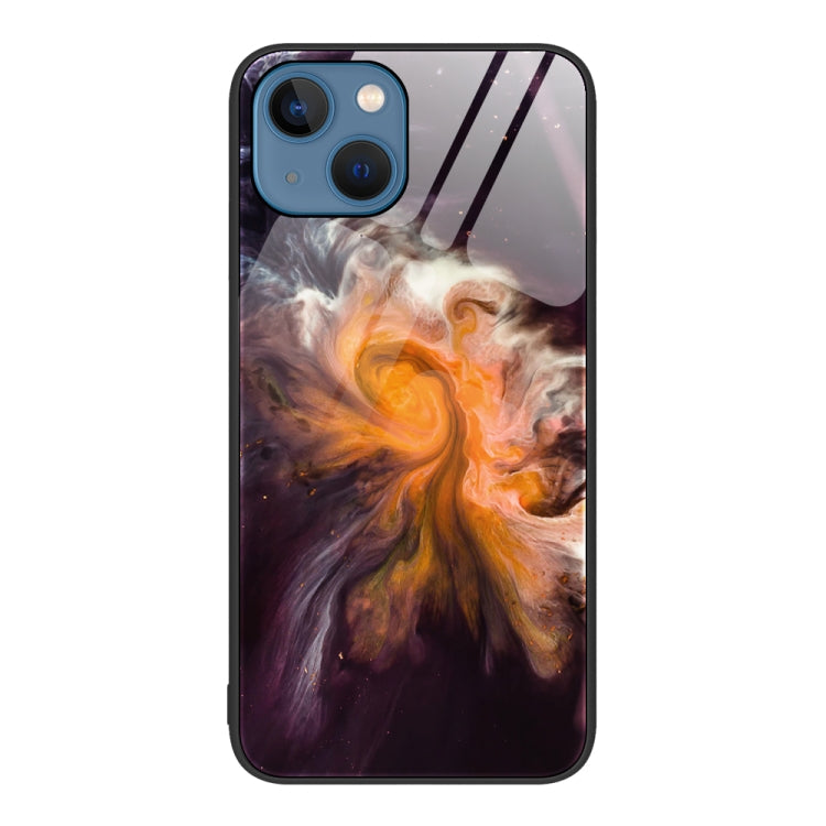 Marble Pattern Glass Protective Phone Case, For iPhone 15 Plus, For iPhone 15