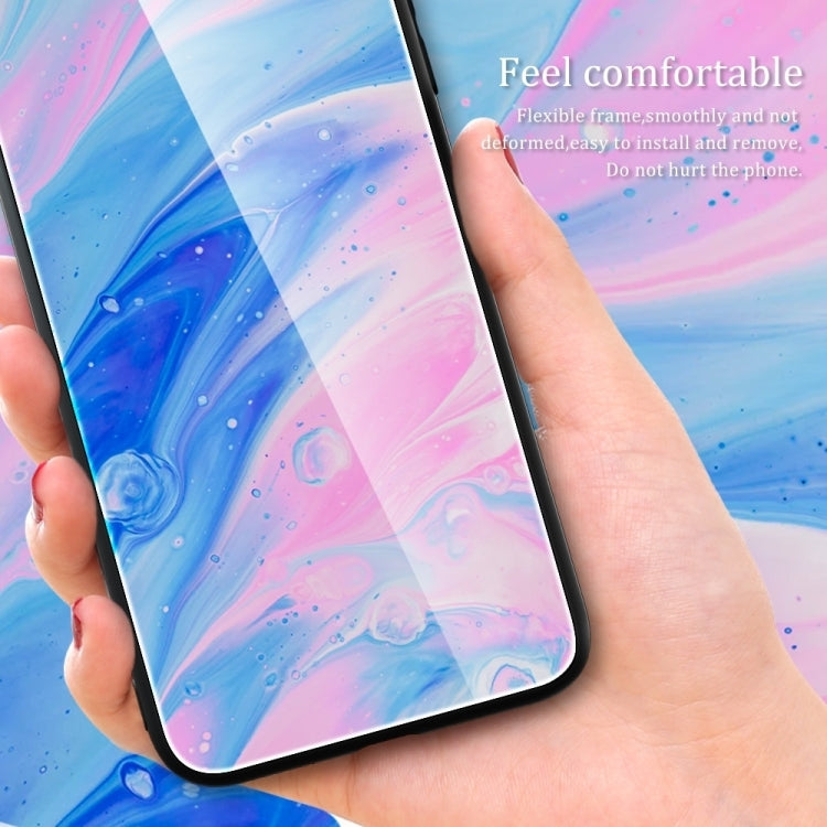 Marble Pattern Glass Protective Phone Case, For iPhone 15 Plus, For iPhone 15